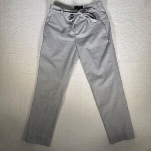 Banana Republic‎ Avery Grey Herringbone Tie Waist Ankle Pants Womens Sz 4